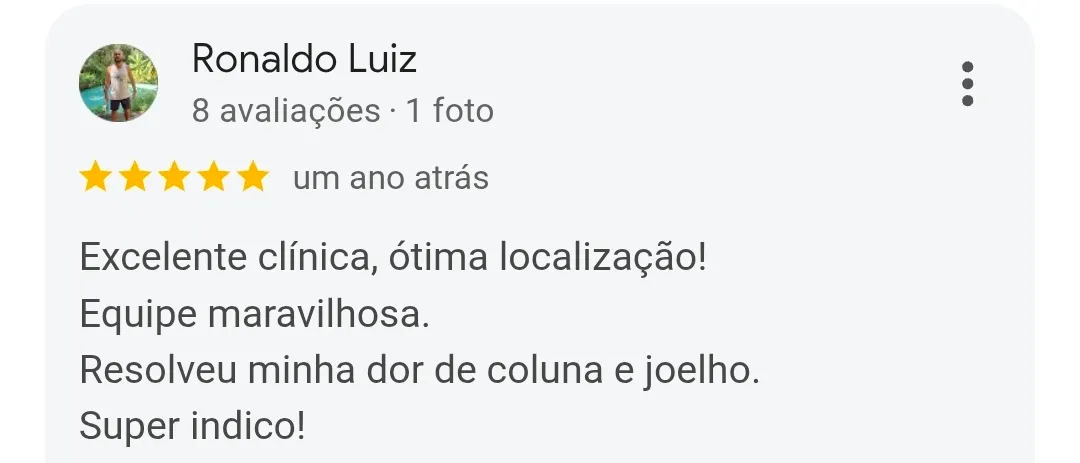 Avaliação de cliente no Google