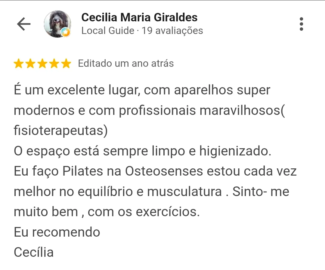 Avaliação de cliente no Google