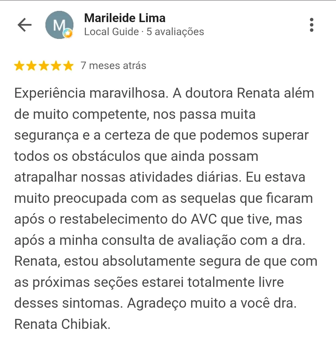 Avaliação de cliente no Google