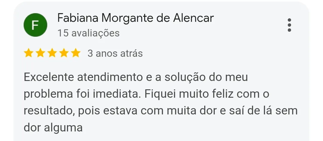 Avaliação de cliente no Google