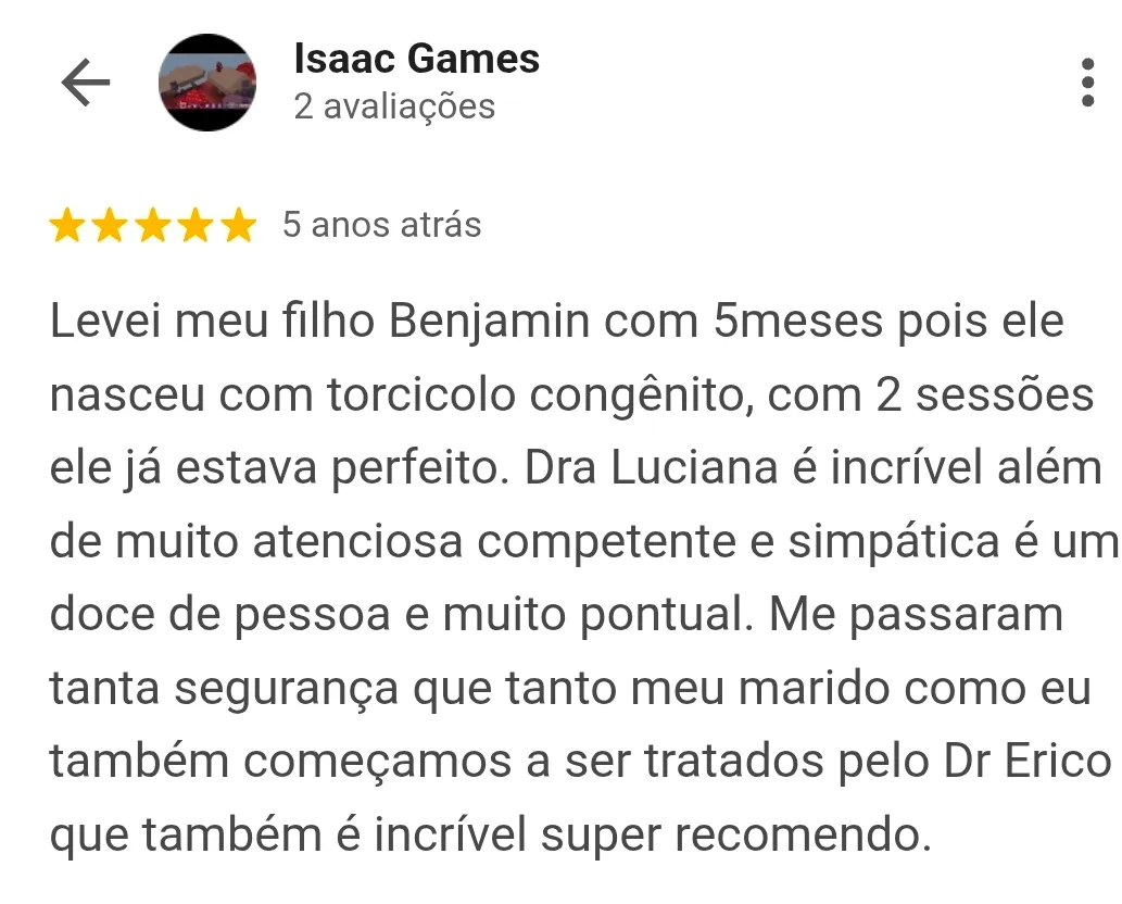 Avaliação de cliente no Google