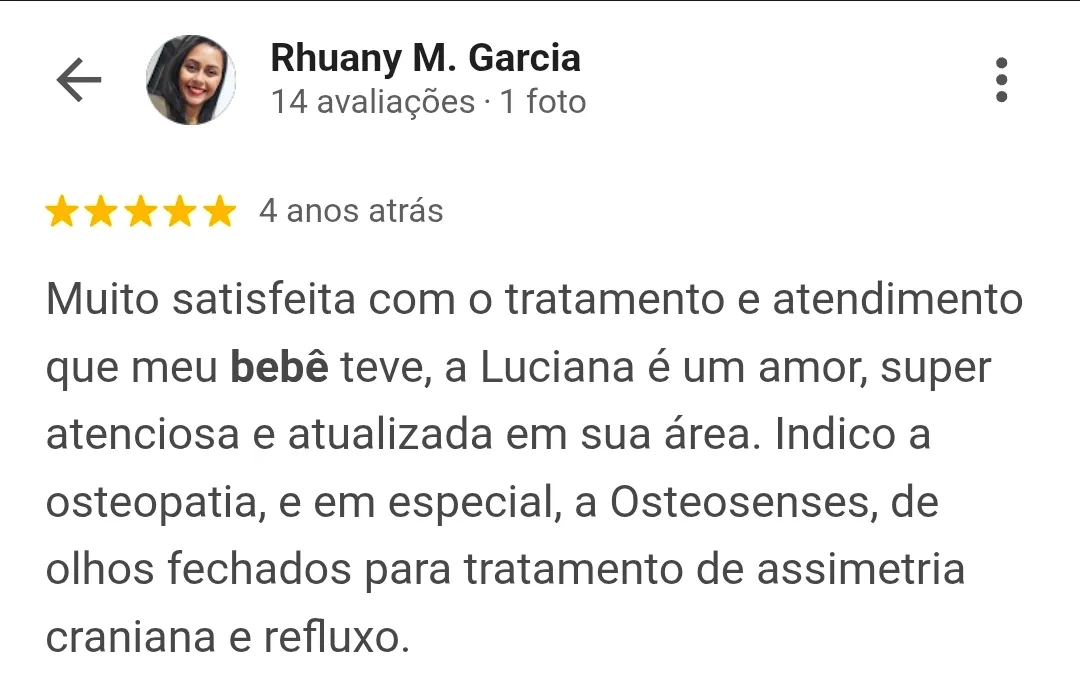 Avaliação de cliente no Google