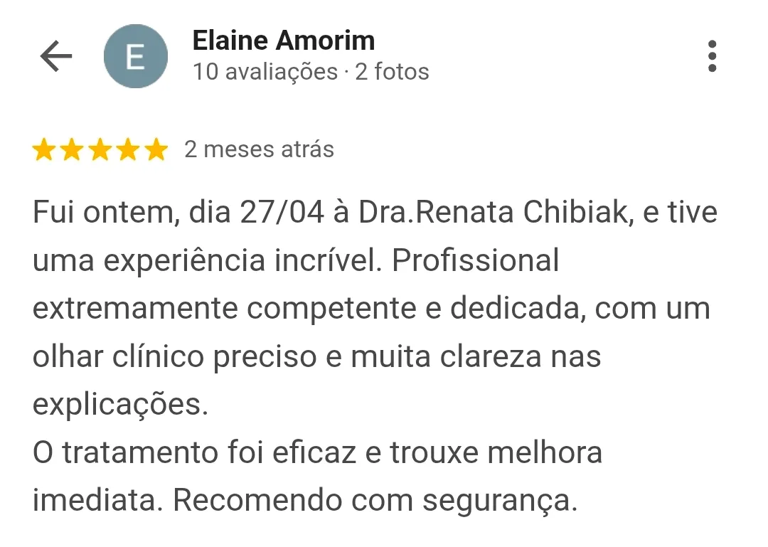 Avaliação de cliente no Google