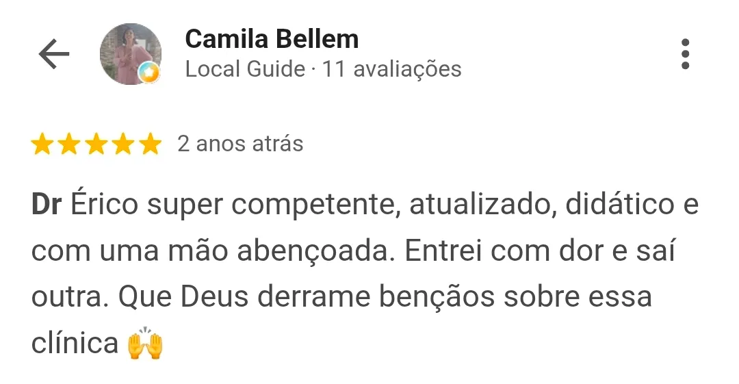 Avaliação de cliente no Google