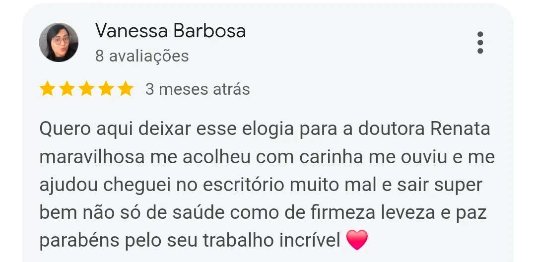 Avaliação de cliente no Google