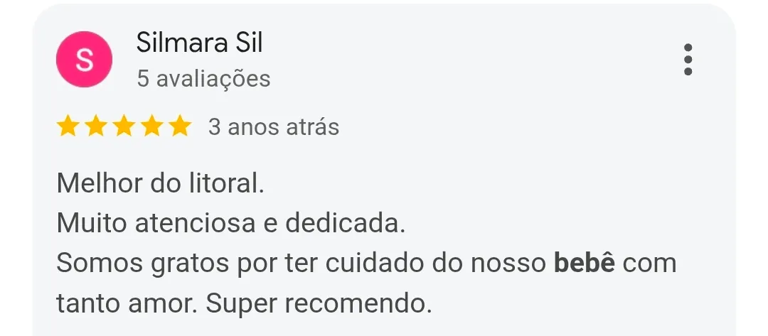 Avaliação de cliente no Google