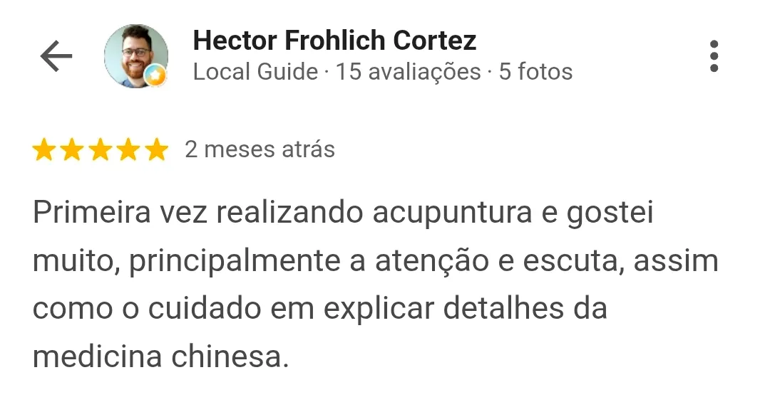 Avaliação de cliente no Google