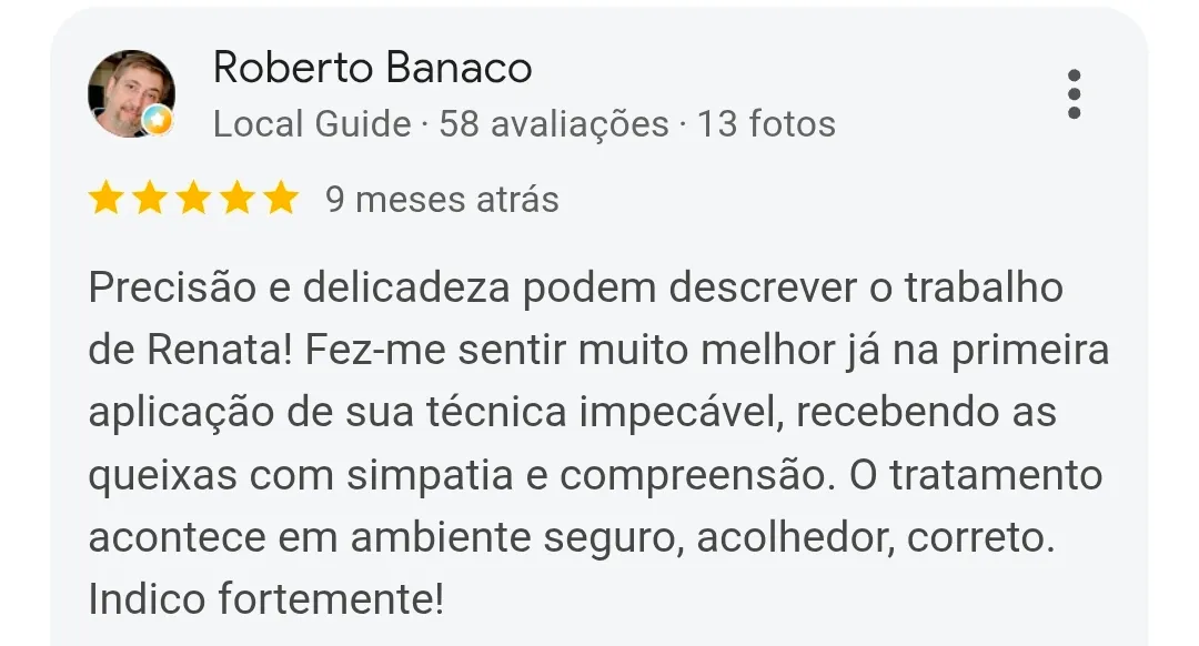 Avaliação de cliente no Google