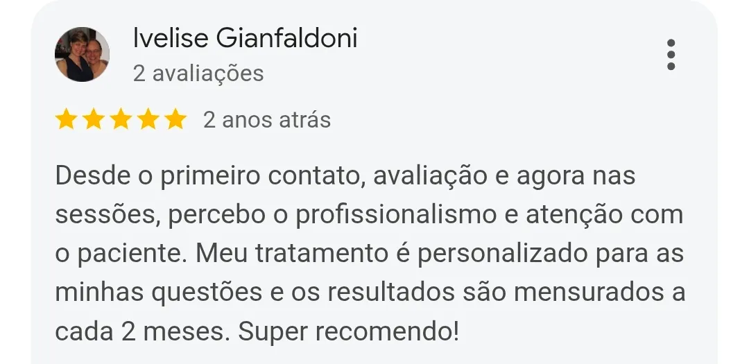 Avaliação de cliente no Google
